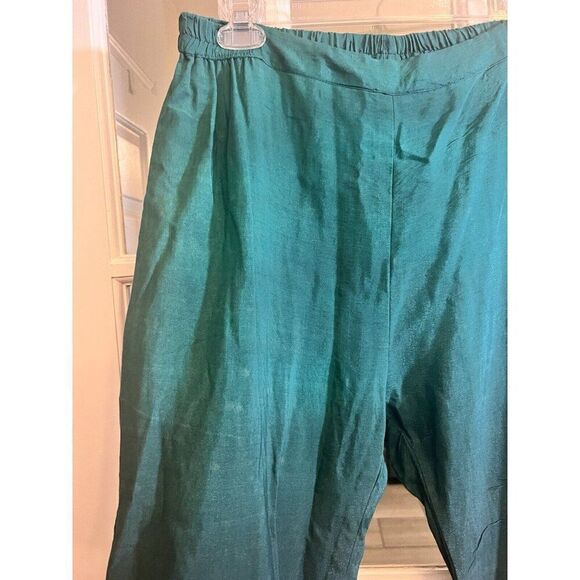 Charizma Womens Ombre Pull On Wide Leg Scallop Hem Pants Teal Black Size L.   H - Picture 5 of 7